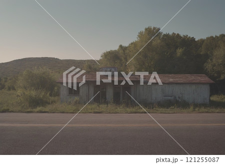 old gas station landscape 121255087