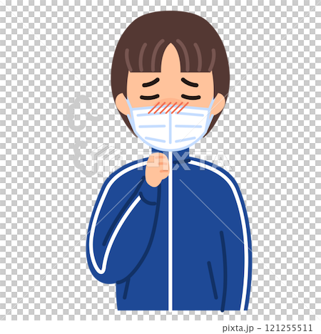 Illustration of a man with a cold 121255511