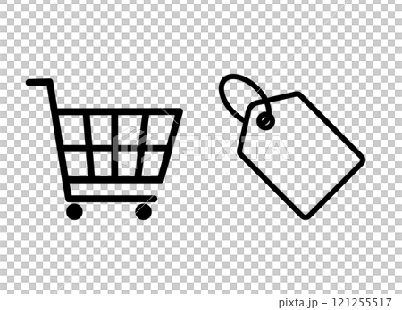 Shopping cart tag icon 121255517