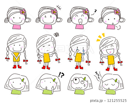 ラフに描いた可愛い女の子セット ラフに描いた可愛い女の子セット 121255525