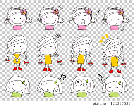 ラフに描いた可愛い女の子セット ラフに描いた可愛い女の子セット 121255525