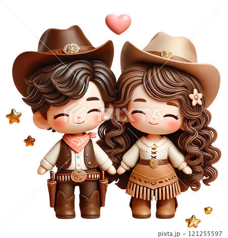 cowboy and girl doll 121255597