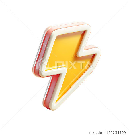 yellow thunderbolt icon 121255599