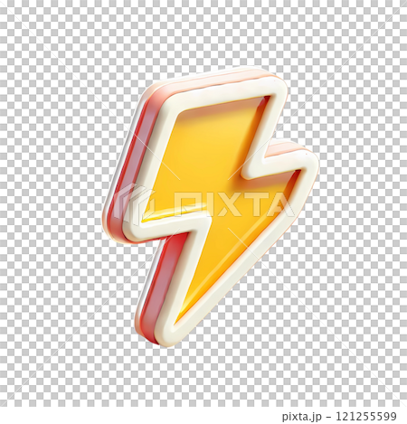 yellow thunderbolt icon 121255599