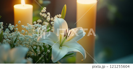 ユリとキャンドル ユリとキャンドル 121255604