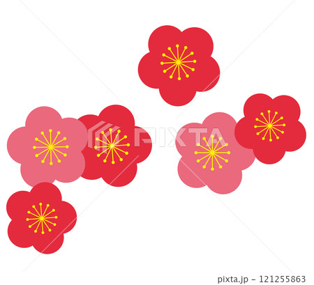 シンプルな梅の花のイラスト 121255863