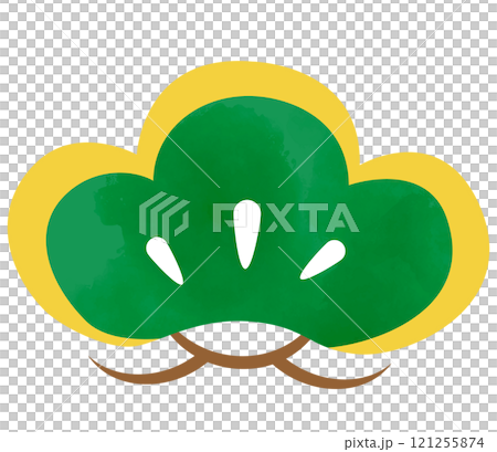 簡單的松樹與水彩紋理 121255874