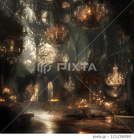 halloween pumpkin lantern with shallow depth of field 121256099