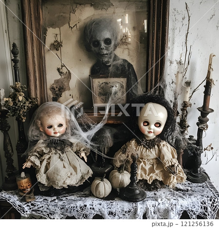 halloween pumpkin lantern with shallow depth of field 121256136