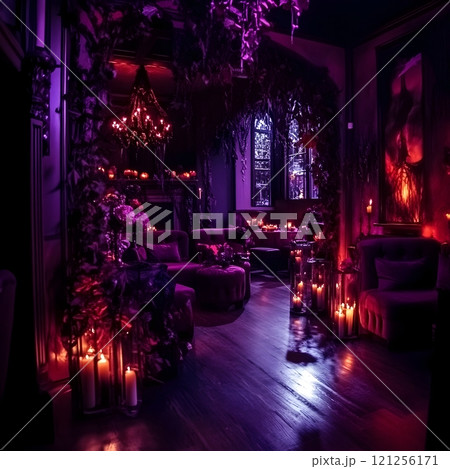 human skull and flower carved on wood 121256171