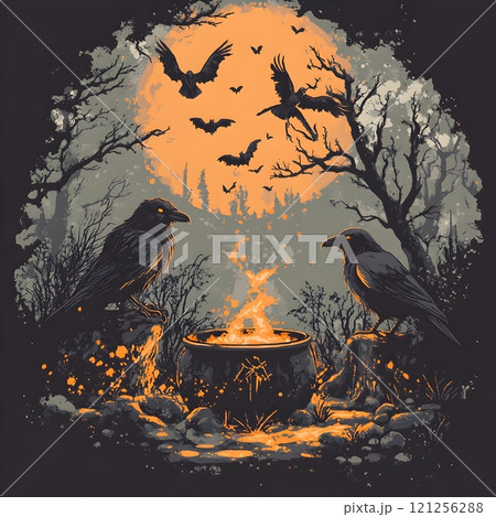 pumpkins in the forest 121256288