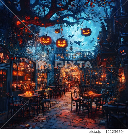 pumpkins in the forest 121256294