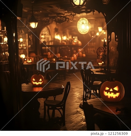 pumpkins in the forest 121256309