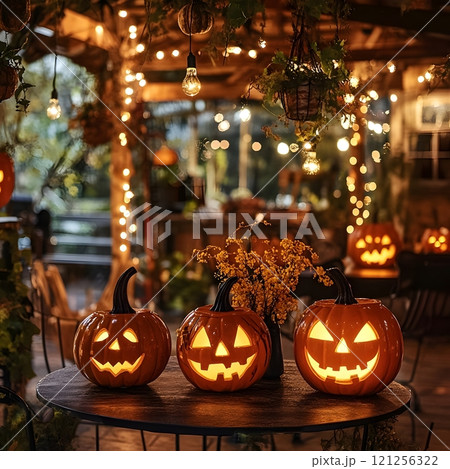 pumpkins in the forest 121256322