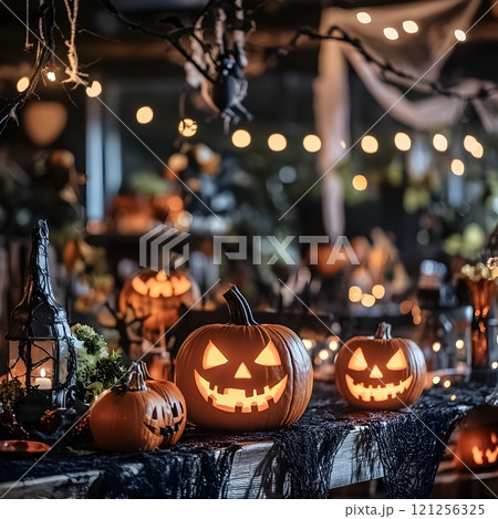 pumpkins in the forest 121256325