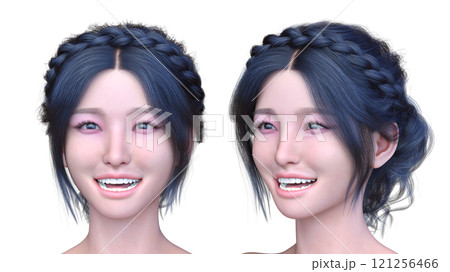女性の顔アップ 121256466