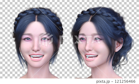 女性の顔アップ 121256466