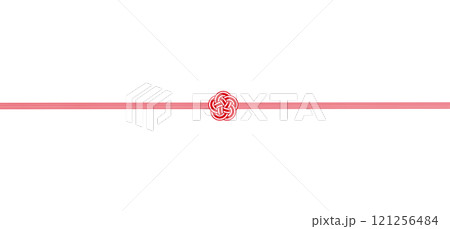 水引　梅結び　白背景　透過 121256484