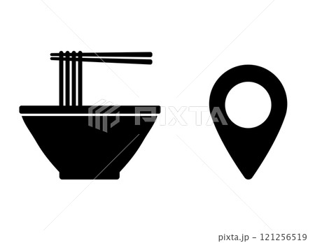 ラーメン屋 マップピン アイコン ラーメン屋 マップピン アイコン 121256519