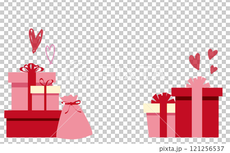 バレンタインのかわいいプレゼントイラスト素材 121256537