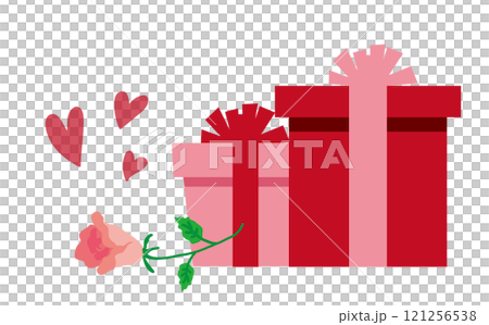 バレンタインのかわいいプレゼントイラスト素材 121256538