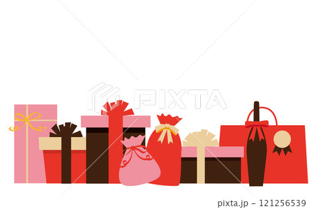 バレンタインのかわいいプレゼントイラスト素材 121256539