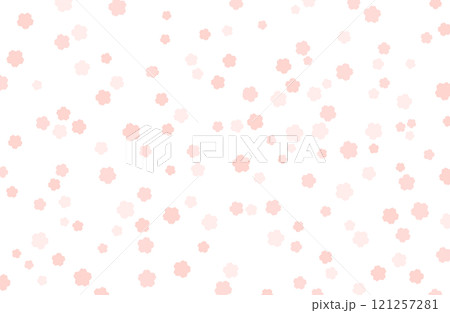 シンプルな桜の背景ベクターイラスト ピンク 白背景 白バック 121257281