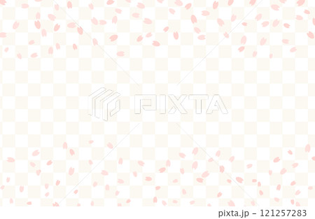 桜の花びらと和柄のフレームベクターイラスト素材 市松模様 ピンク 金色 シンプル かわいい 春 桜の花びらと和柄のフレームベクターイラスト素材 市松模様 ピンク 金色 シンプル かわいい 春 121257283