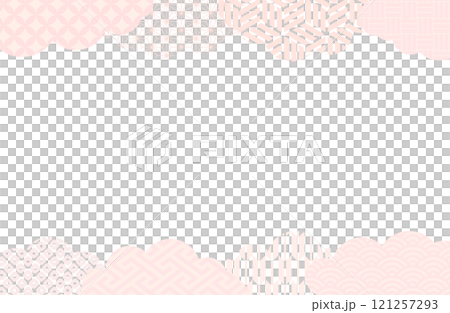 Simple Japanese pattern frame vector illustration material Cloud shape Pink Cute Shippo Asanoha Kanoko Yagasuri Simple Japanese pattern frame vector illustration material Cloud shape Pink Cute Shippo Asanoha Kanoko Yagasuri 121257293
