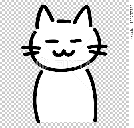 Illustration of a cat with its eyes closed 121257522