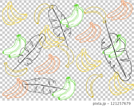 バナナの可愛いイラスト 121257679