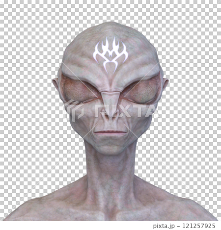 Male alien face Male alien face 121257925