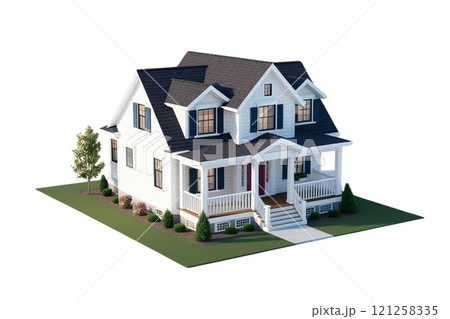 Isometric 3d house on isolate transparency background, PNG Isometric 3d house on isolate transparency background, PNG 121258335