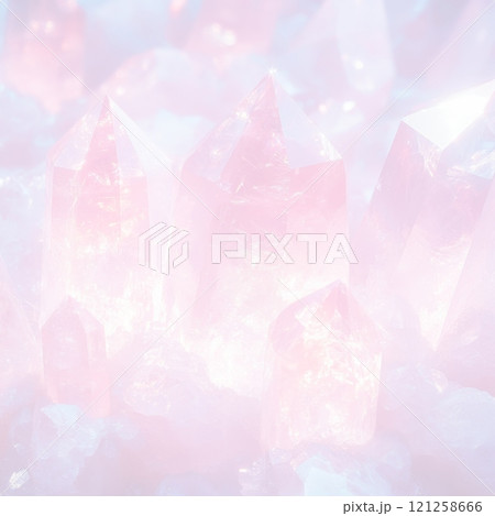 ピンクと白の水晶の背景 121258666
