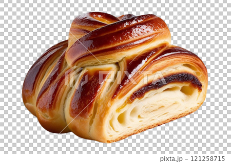 Kouign amann French pastries of Brittany region closeup on isolate transparency background, PNG Kouign amann French pastries of Brittany region closeup on isolate transparency background, PNG 121258715