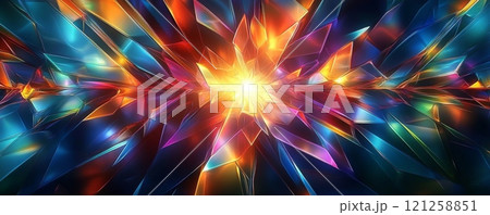 抽象的で幾何学的なシャープパターンの高解像度デジタルアート 121258851