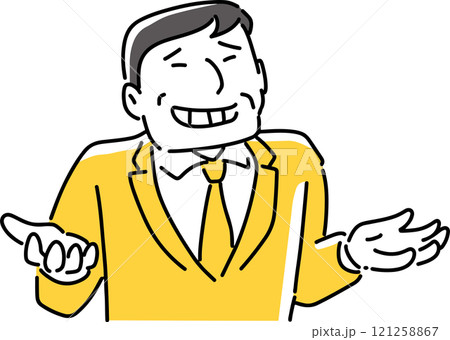 にやけながら否定してくる男性社員 121258867