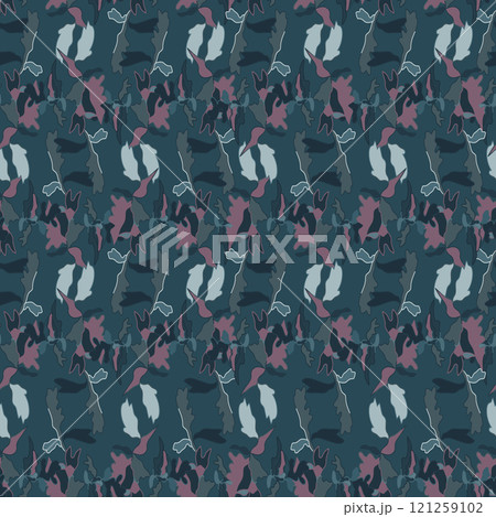 Vector seamless pattern with hand drawn ink flowers. Vector illustration. Eps 10. Modern design for paper, cover, fabric, interior decor and other. 121259102
