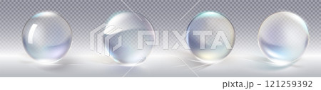 Glass ball 3D collection on transparent background Glass ball 3D collection on transparent background 121259392