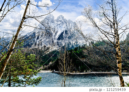 Lake of Sant Mauricio, in the Aigues Tortes National Park, in the Pyrenees of Lleida, Spain Lake of Sant Mauricio, in the Aigues Tortes National Park, in the Pyrenees of Lleida, Spain 121259439