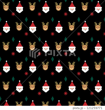 Christmas patterns with Santa and Deer characters. Christmas patterns with Santa and Deer characters. 121259771