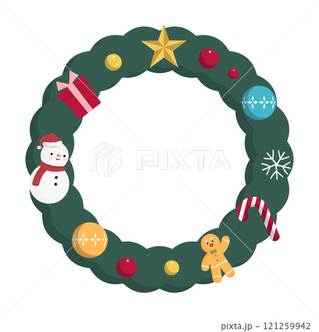 Christmas wreath illustration. Christmas wreath illustration. 121259942
