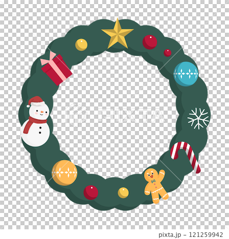 Christmas wreath illustration. Christmas wreath illustration. 121259942