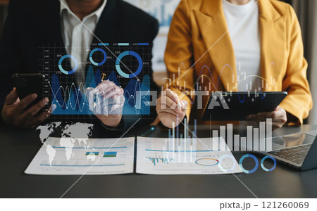 Data Management System with Business Analytics concept. business team hands working with provide information for Key Performance Indicators Data Management System with Business Analytics concept. business team hands working with provide information for Key Performance Indicators 121260069