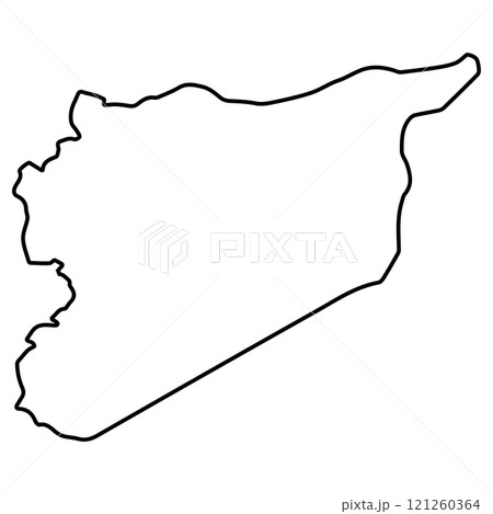 Outline map of Syria, geographical border of Syria map shape 121260364