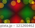 Christmas abstract background with red and green diamonds with thin lines, edged with a frame of round yellow light spots, bokeh effect 121260462