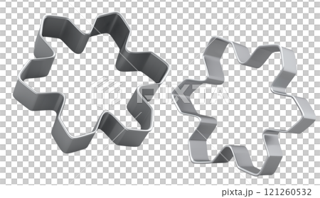 Set of metal cookie cutters for homemade Christmas biscuit on a white background Set of metal cookie cutters for homemade Christmas biscuit on a white background 121260532