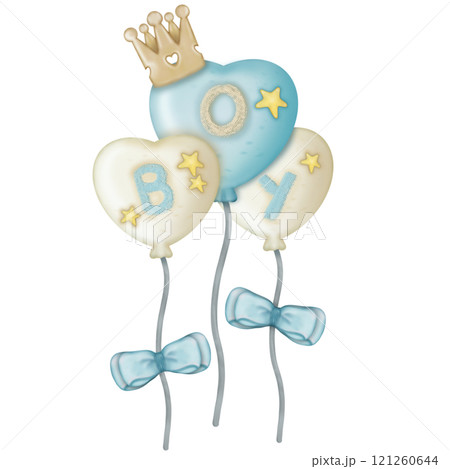 Air Balloons with clouds and balloon shape heart. Pastel colors,mean boy and girl baby. Air Balloons with clouds and balloon shape heart. Pastel colors,mean boy and girl baby. 121260644