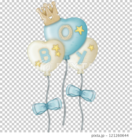 Air Balloons with clouds and balloon shape heart. Pastel colors,mean boy and girl baby. Air Balloons with clouds and balloon shape heart. Pastel colors,mean boy and girl baby. 121260644