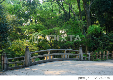 Grounds of Meiji Jingu Shinto shrine dedicated to the spirits of Emperor Meiji and his wife, Empress Shoken in Tokyo, Japan Grounds of Meiji Jingu Shinto shrine dedicated to the spirits of Emperor Meiji and his wife, Empress Shoken in Tokyo, Japan 121260870